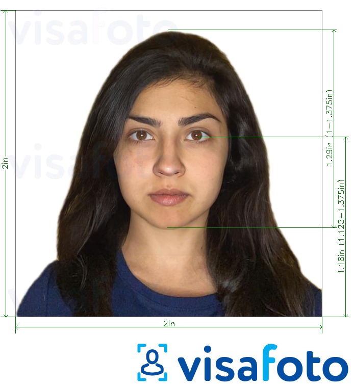 ตัวอย่างภาพถ่ายสำหรับ อิสราเอล Passport 5x5 ซม., (2x2 นิ้ว, 51x51 มม.) ด้วยข้อกำหนดเกี่ยวกับขนาดที่แน่นอน
