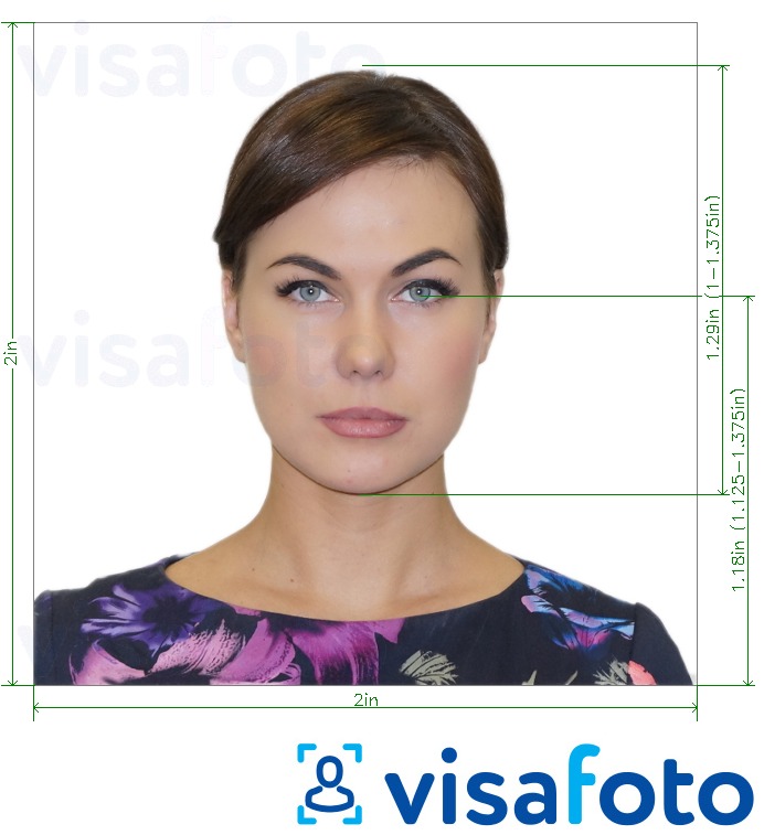 ตัวอย่างภาพถ่ายสำหรับ Visa Headquarters (ประเทศใดก็ได้) ด้วยข้อกำหนดเกี่ยวกับขนาดที่แน่นอน